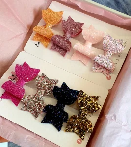Glitter hair bows