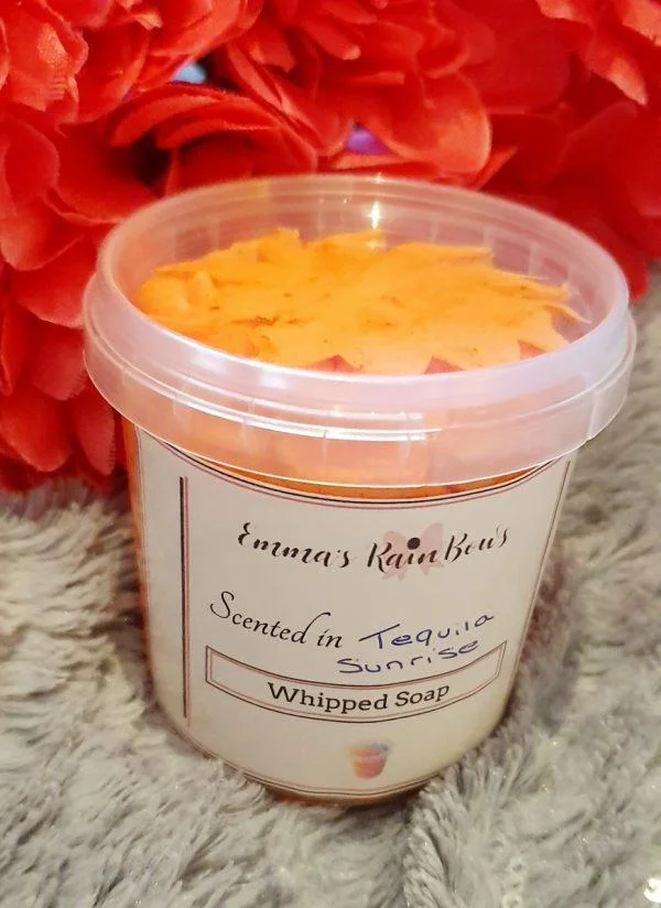 Tequila sunrise whipped soap