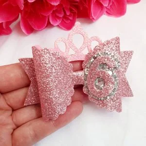 Birthday pink 6 bow