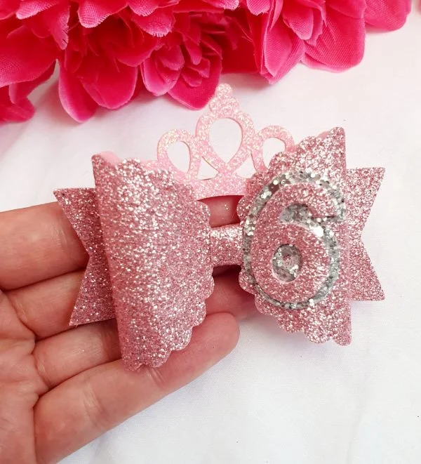 Birthday pink 6 bow