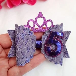 Birthday purple 5 bow