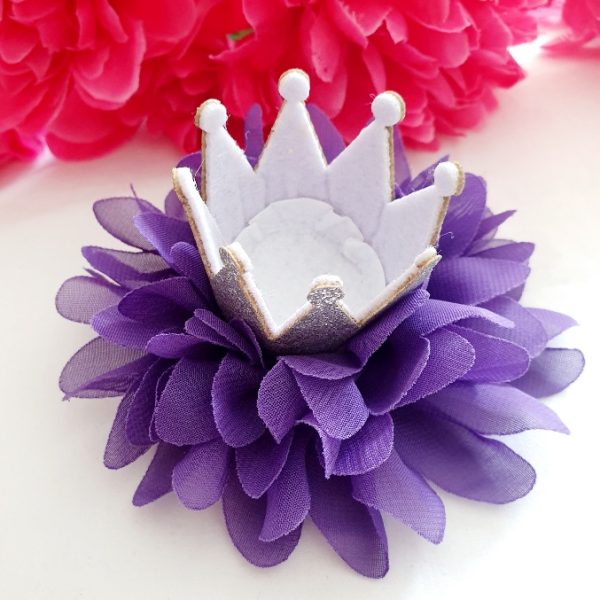 purple tutu crown hair bow