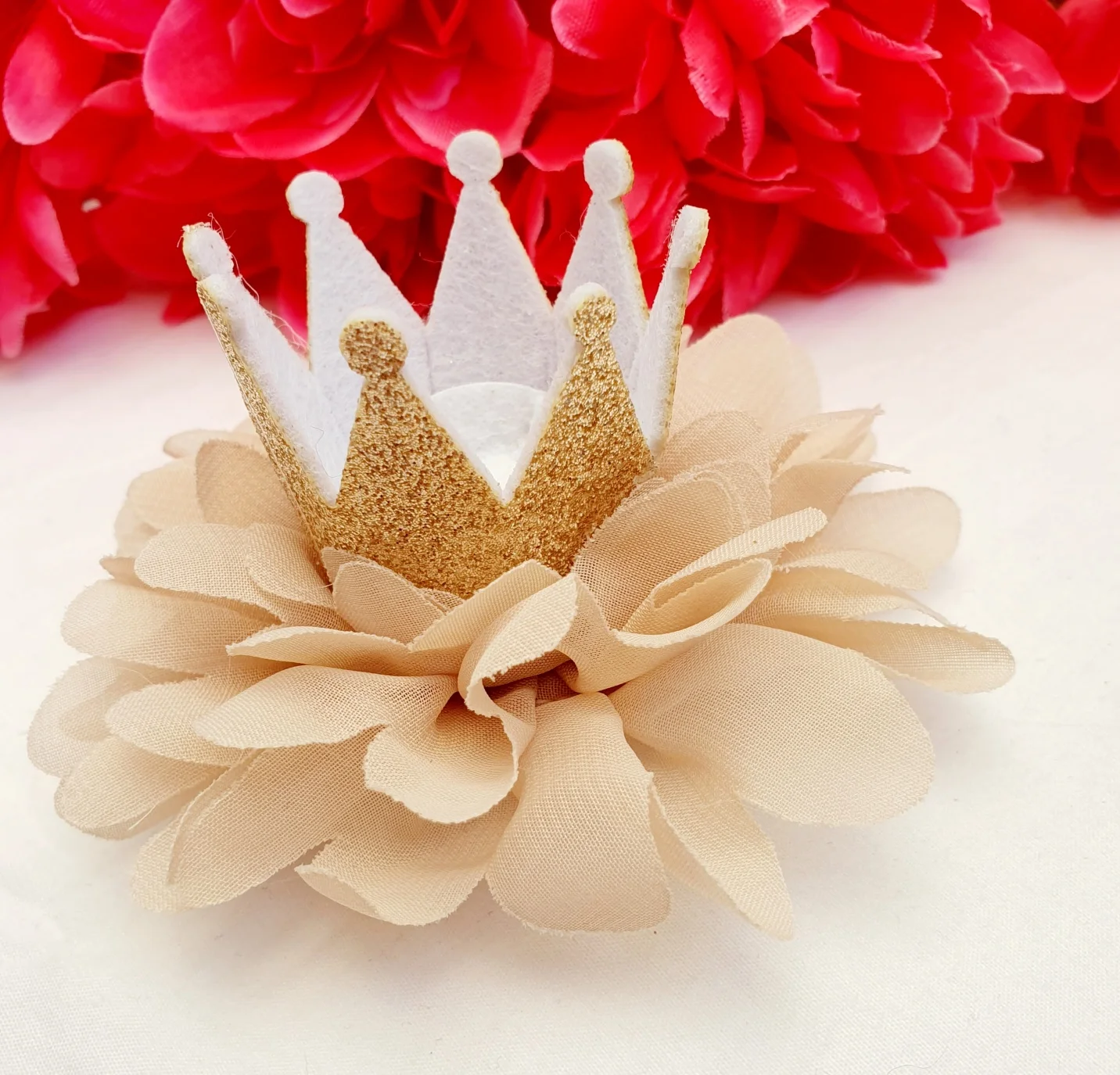 gold tutu crown bow