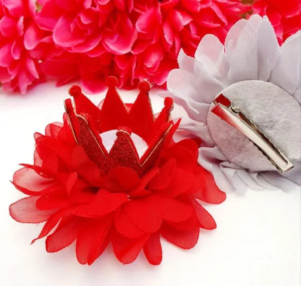 red tutu crown hair bow
