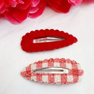 Red school snap clip set