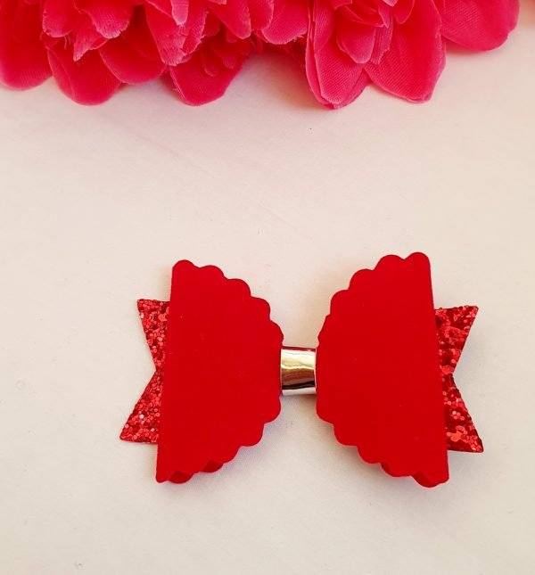 red velvet hair bow