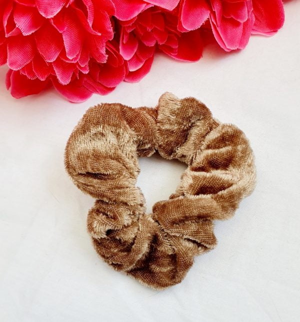 metallic bronze velvet scrunchie