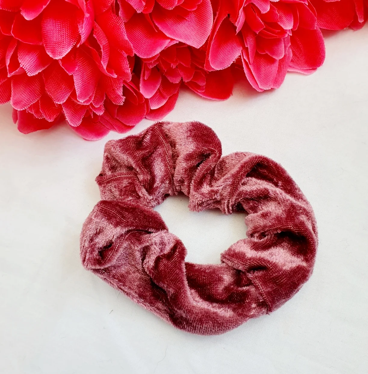 Plum velvet scrunchie