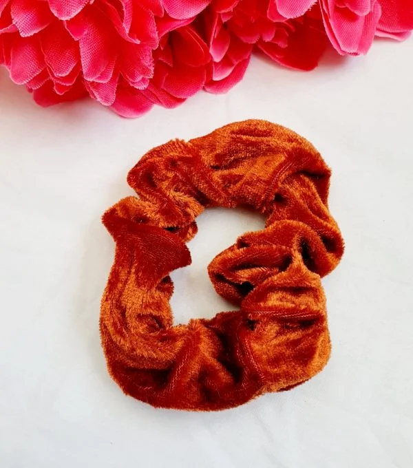 brown velvet scrunchie