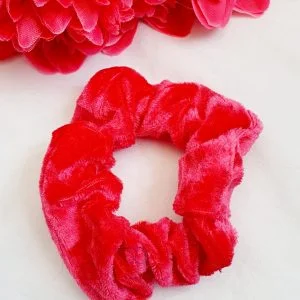 Rose velvet scrunchie