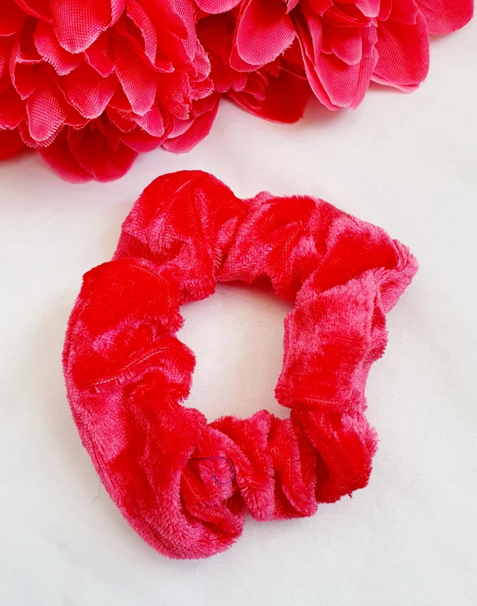 Rose velvet scrunchie