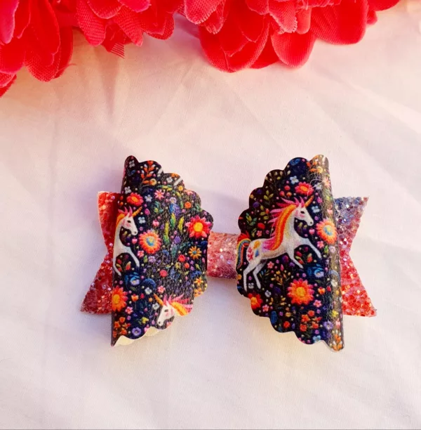 Whimsical Unicorn Medium Bow