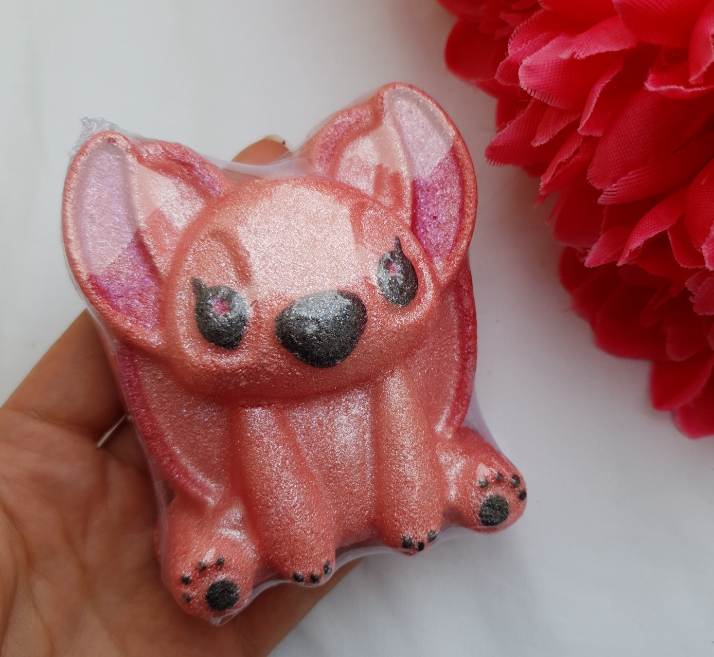 Pink Stitch Bath Art Bomb