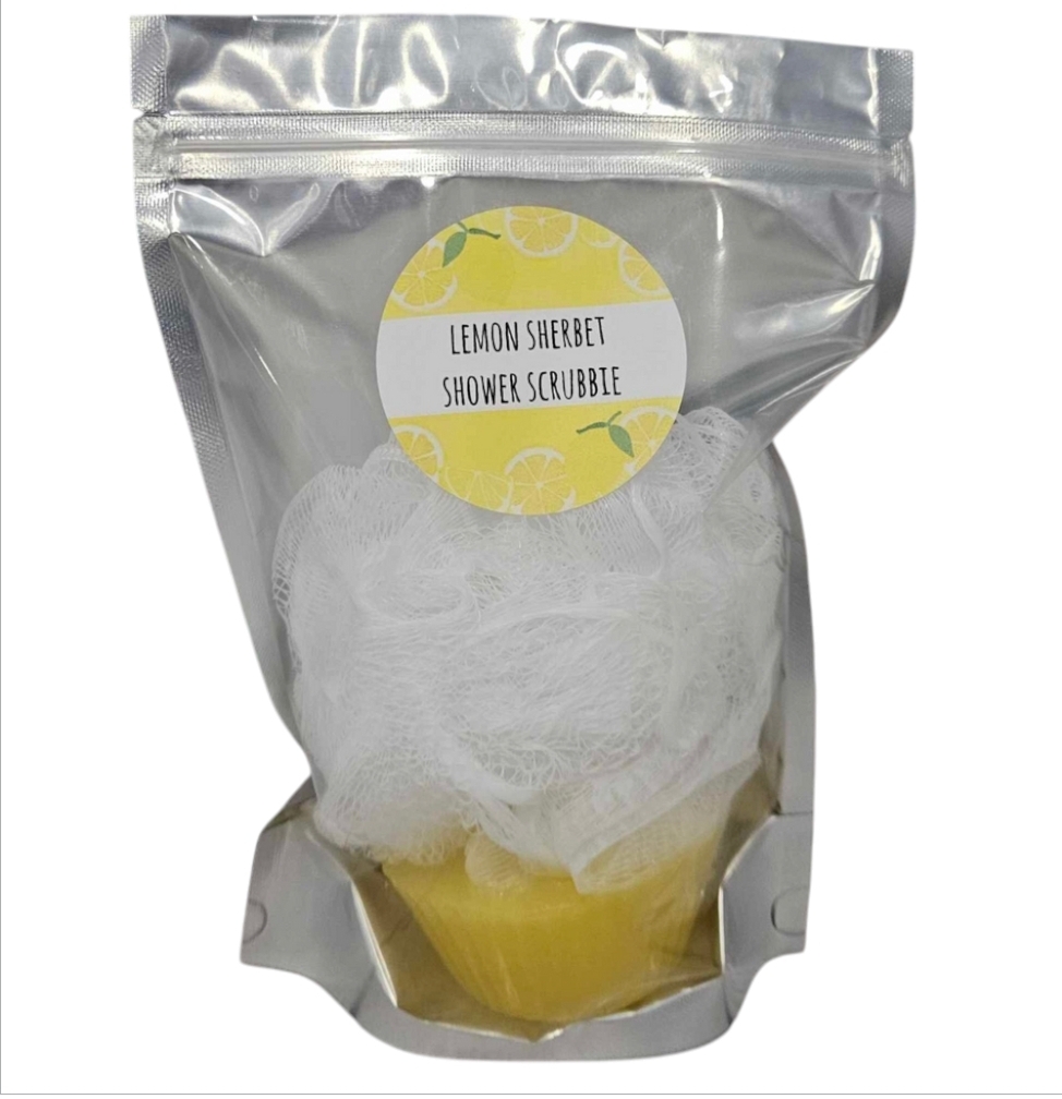 Lemon Sherbet Exfoliating Soap Scrubbie