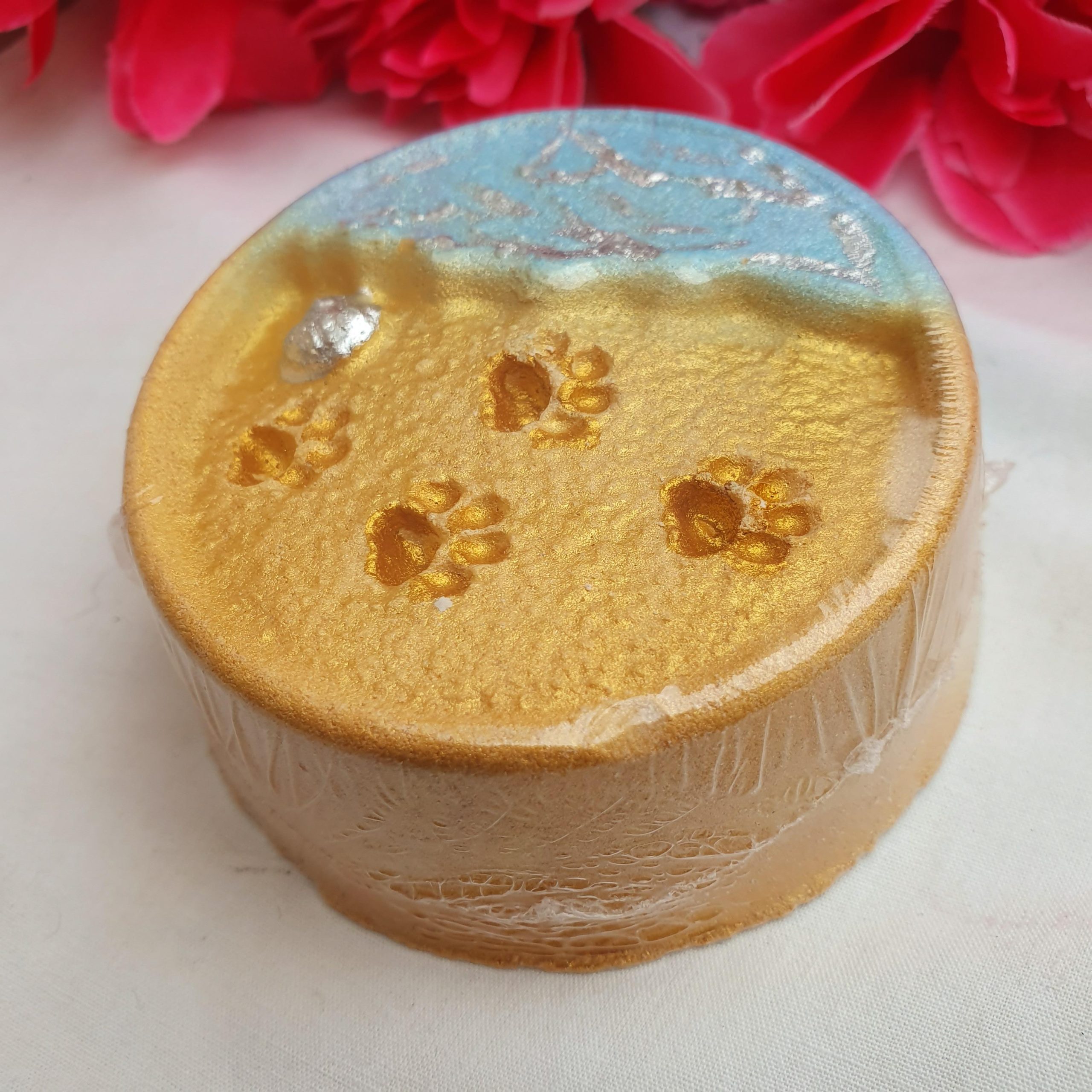 Paw Print Beach Bath Art Bomb