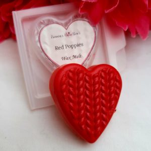Red Poppies Wax Melt Heart