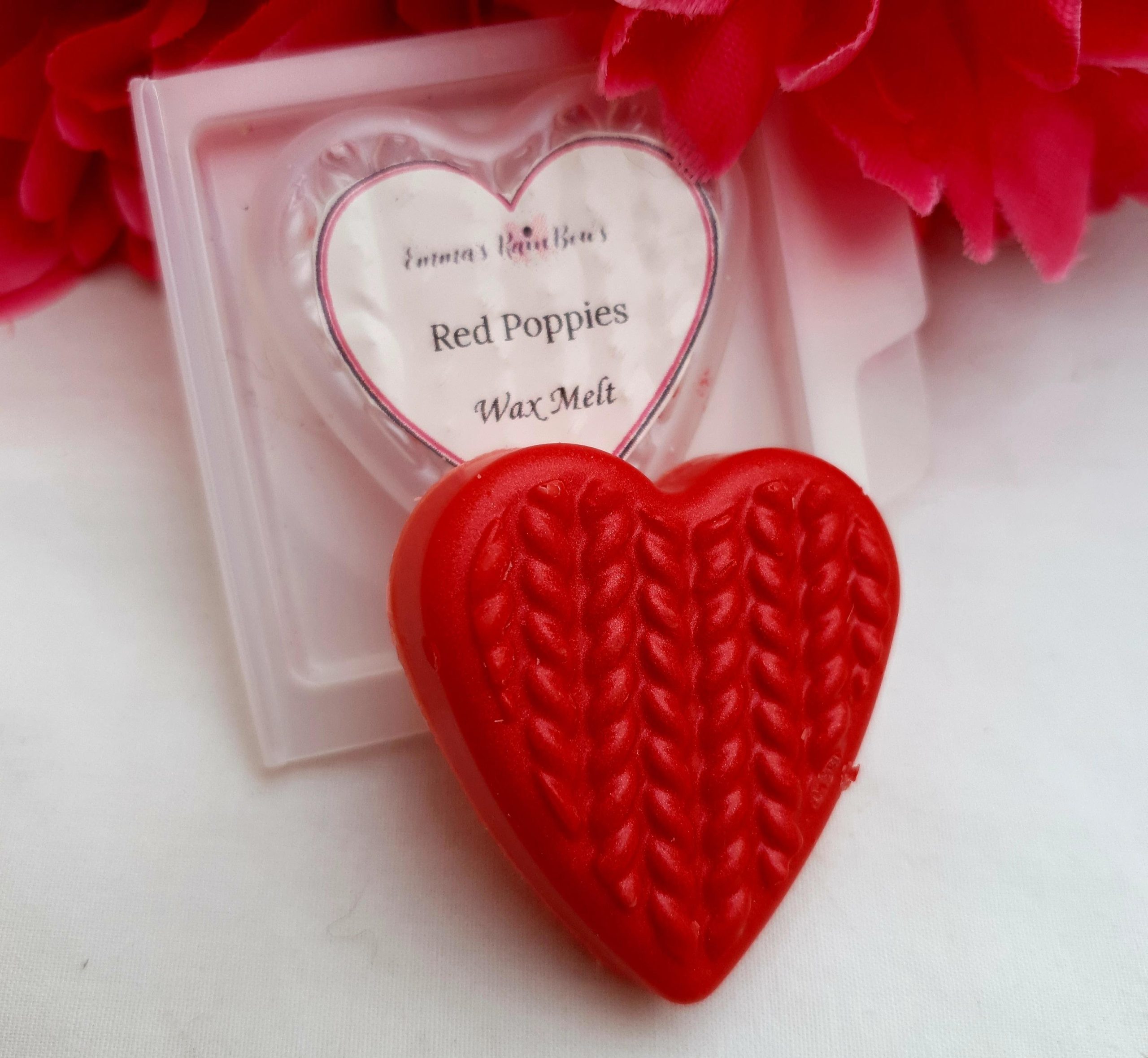 Red Poppies Wax Melt Heart