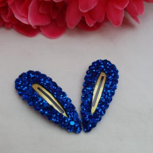 Royal Blue Glitter Fringe Clips