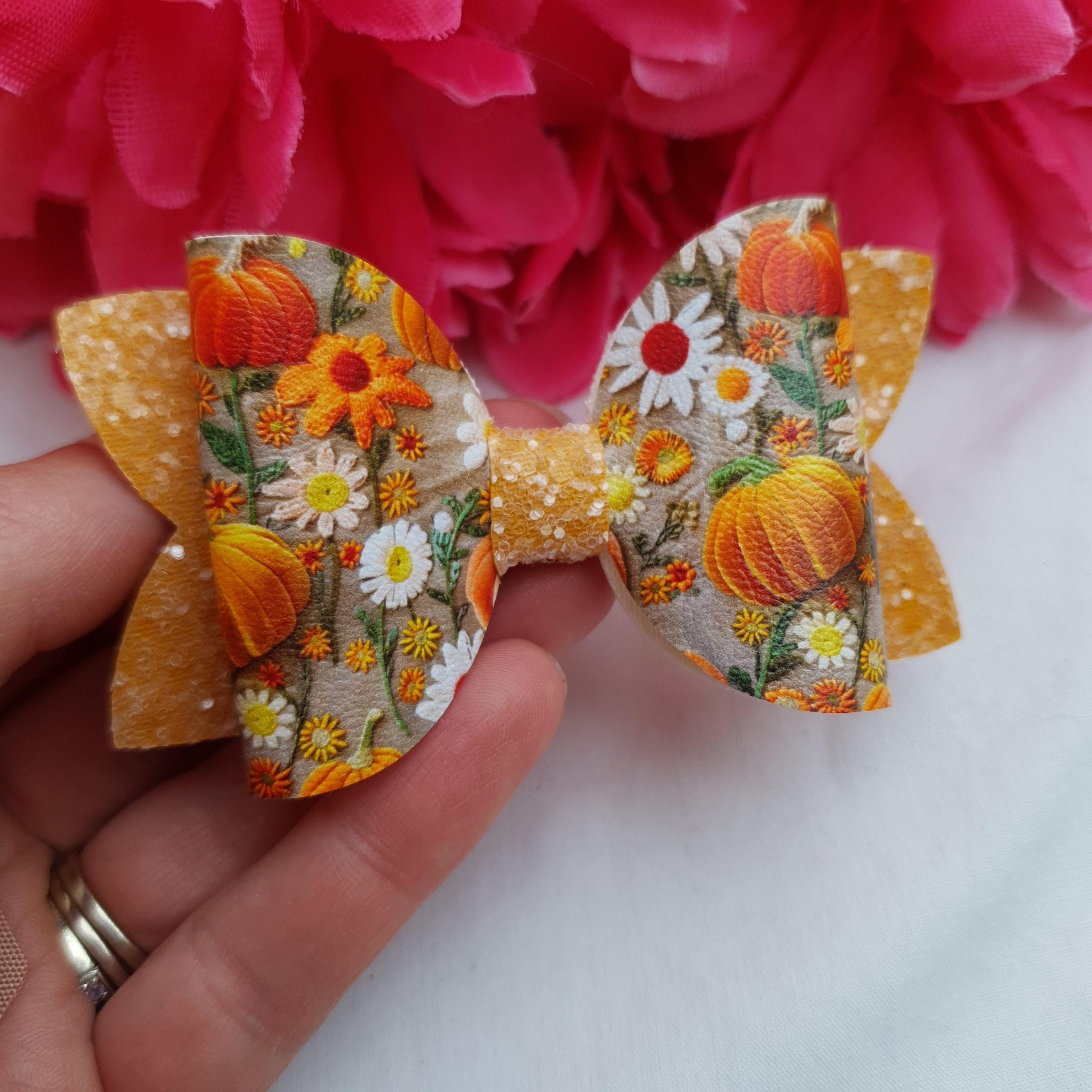 Pumpkin Hair Bow (Medium)